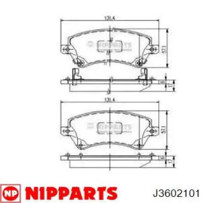Comprar J3602101 Nipparts Pastillas delanteras de freno