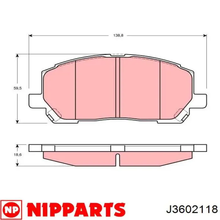 J3602118 Nipparts pastillas de freno delanteras