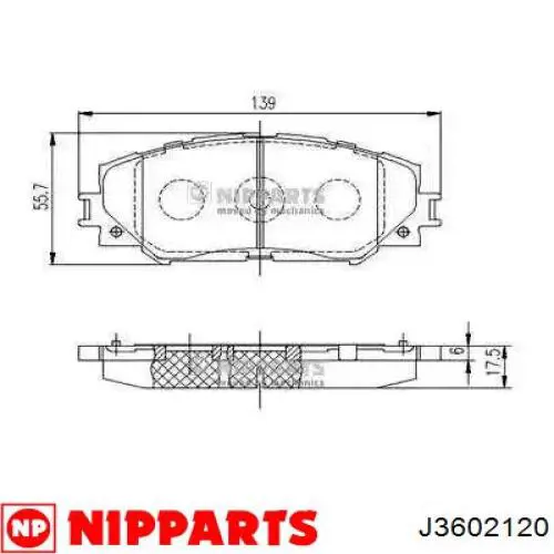Comprar J3602120 Nipparts Pastillas delanteras de freno