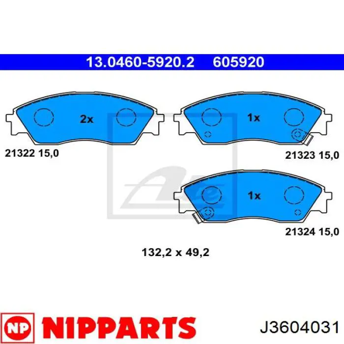 Pastillas freno delanteras Nipparts J3604031 precio, desde 25,56 EUR