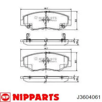 Comprar J3604061 Nipparts Pastillas delanteras de freno