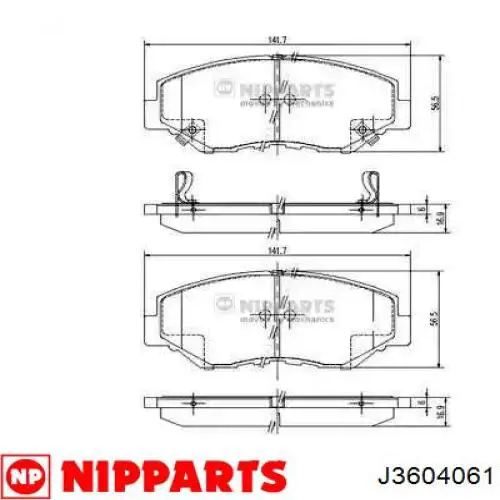 Pastillas freno delanteras Nipparts J3604061 precio, desde 32,88 EUR