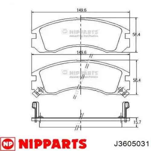 Comprar J3605031 Nipparts Pastillas delanteras de freno