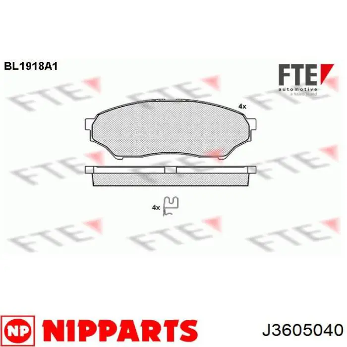 410606A00C Nissan pastillas de freno delanteras