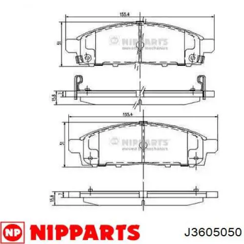 Comprar J3605050 Nipparts Pastillas delanteras de freno