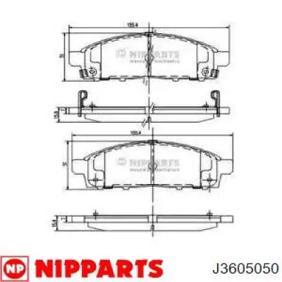 J3605050 Nipparts Pastillas delanteras