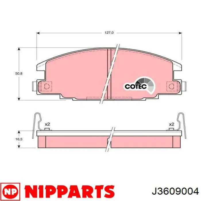 J3609004 Nipparts pastillas de freno delanteras