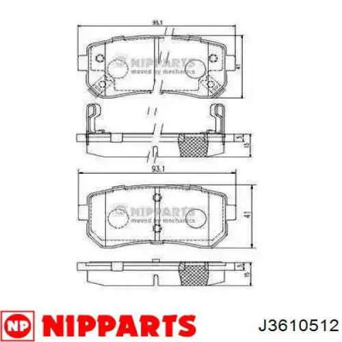 Pastillas traseras de freno Nipparts J3610512 precio, desde 20,63 EUR
