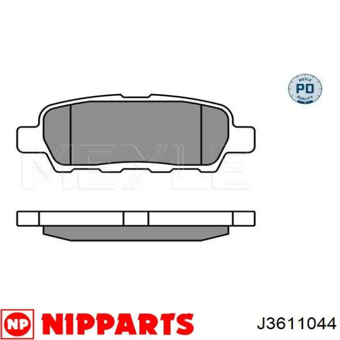 Pastillas de freno traseras J3611044 Nipparts
