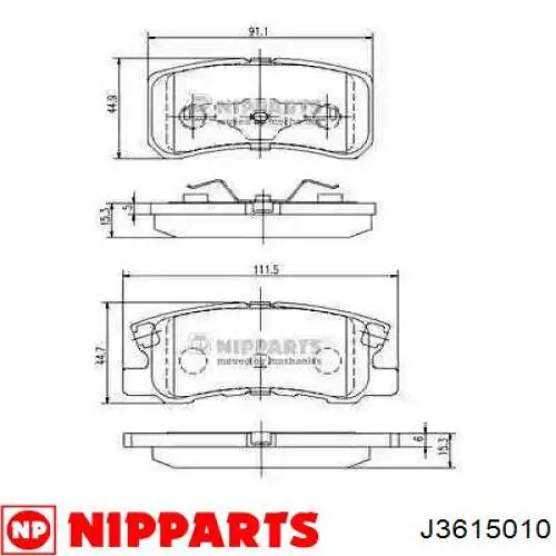 Pastillas traseras de freno Nipparts J3615010 precio, desde 23,11 EUR