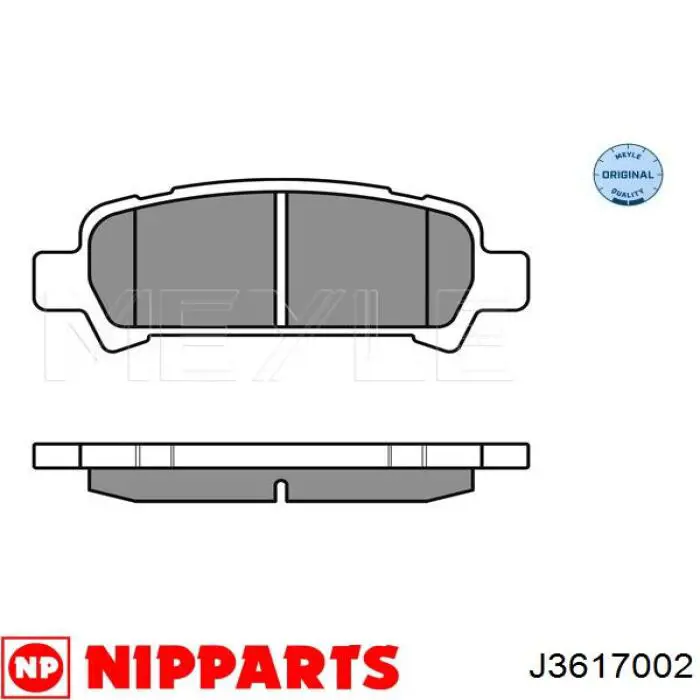 J3617002 Nipparts pastillas de freno traseras