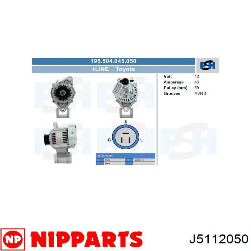 J5112050 Nipparts alternador