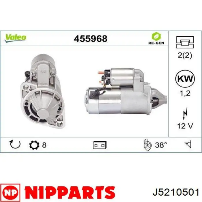 J5210501 Nipparts motor de arranque