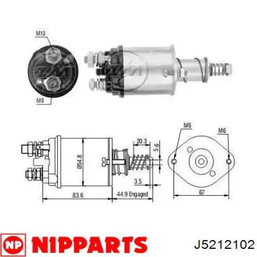 J5212102 Nipparts motor de arranque