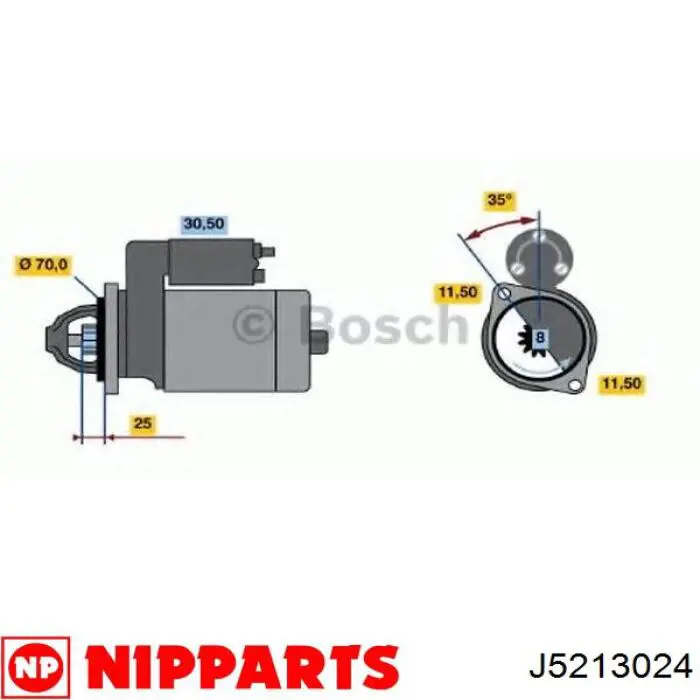 Motor de arranque B30118400B Hyundai/Kia