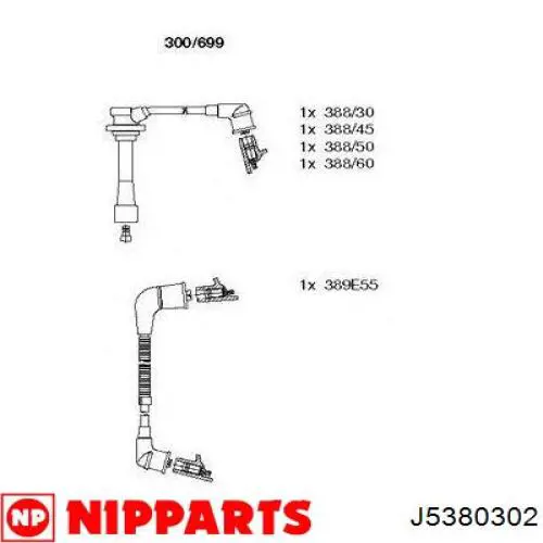 J5380302 Nipparts cables de bujías