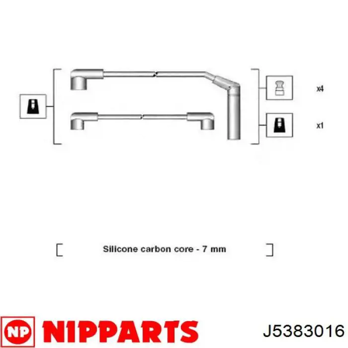 J5383016 Jakoparts Cables de alta tensión, juego