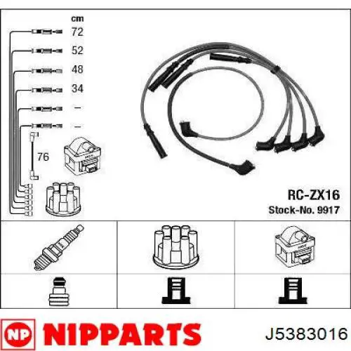 J5383016 Nipparts cables de bujías