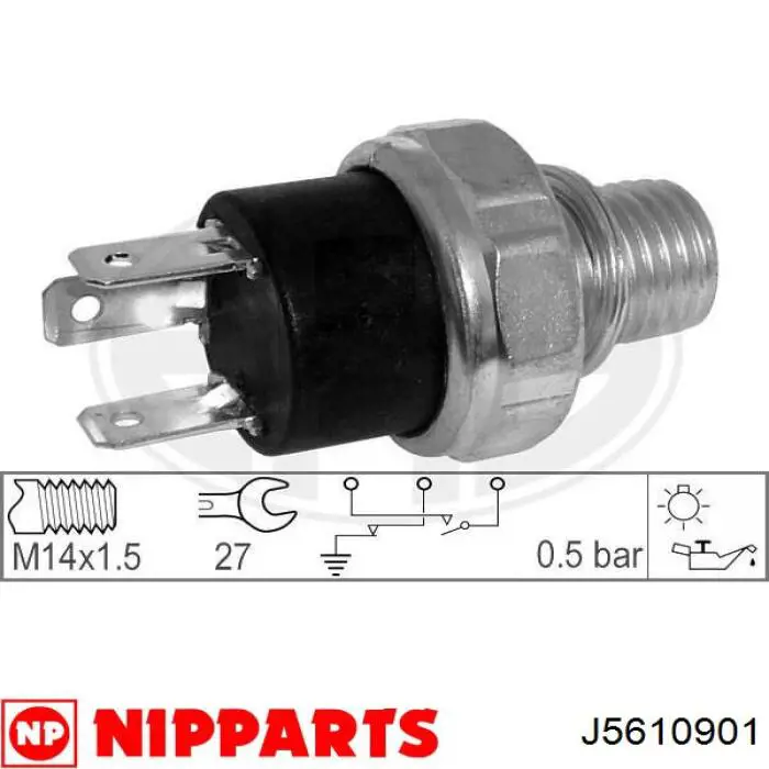 J5610901 Nipparts indicador, presión del aceite