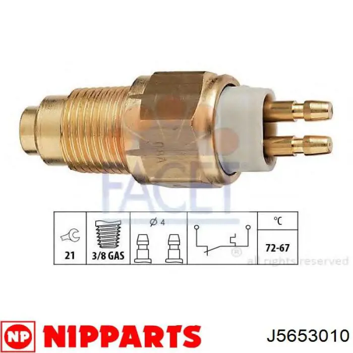 K63013 Japan Cars sensor, temperatura del refrigerante (encendido el ventilador del radiador)