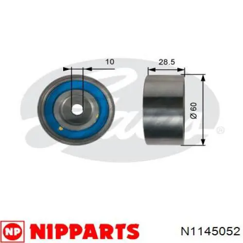 N1145052 Nipparts rodillo, cadena de distribución