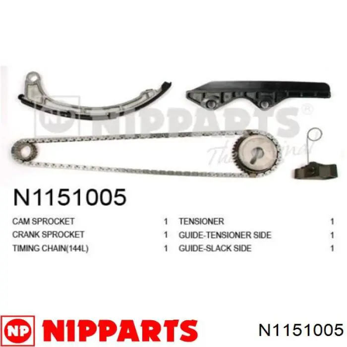 N1151005 Nipparts kit de cadenas de distribución