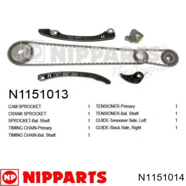 N1151014 Nipparts kit de cadenas de distribución