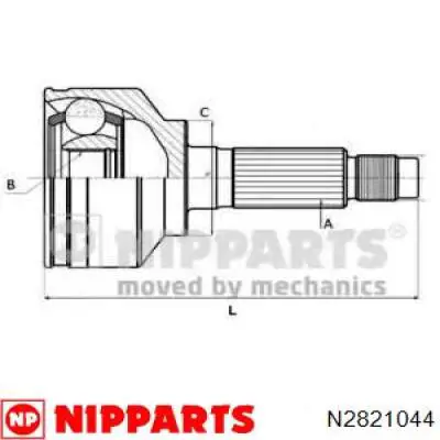 N2821044 Nipparts árbol de transmisión delantero izquierdo