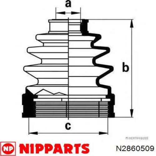 N2860509 Nipparts fuelle, árbol de transmisión delantero exterior