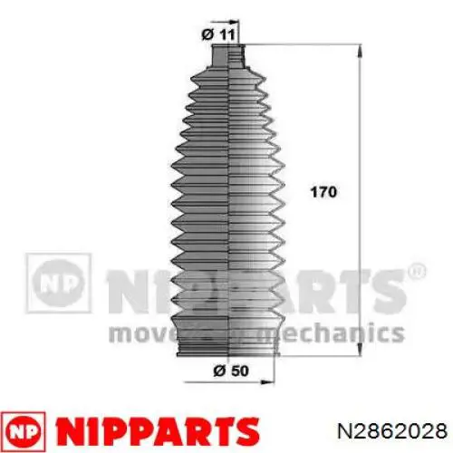 N2862028 Nipparts fuelle, árbol de transmisión delantero exterior