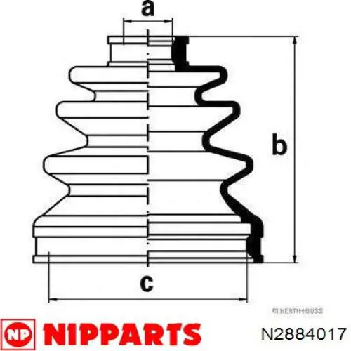 N2884017 Nipparts fuelle, árbol de transmisión delantero interior