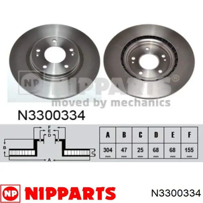 Frenos delanteros Nipparts N3300334 precio, desde 46,53 EUR
