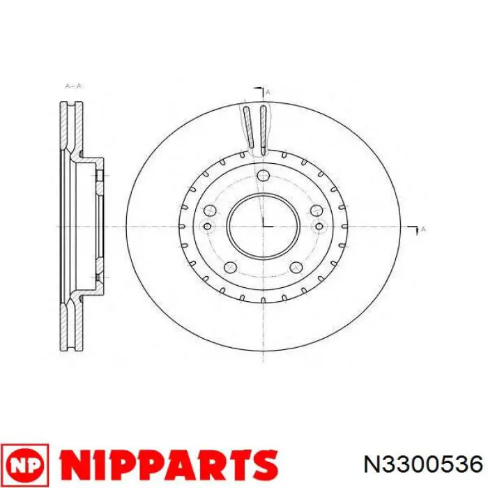 N3300536 Nipparts disco de freno delantero