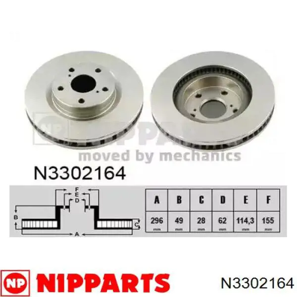 Frenos delanteros Nipparts N3302164 precio, desde 34,57 EUR