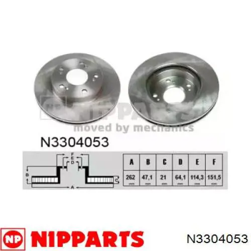 N3304053 Nipparts freno de disco delantero