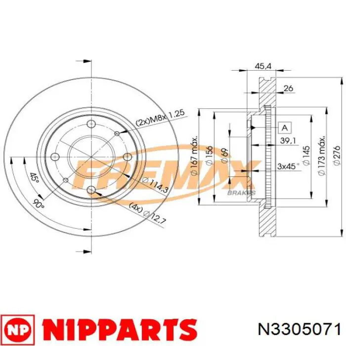 Frenos delanteros Nipparts N3305071 precio, desde 59,46 EUR
