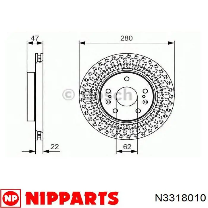 Disco de freno trasero DP804C Japan Parts