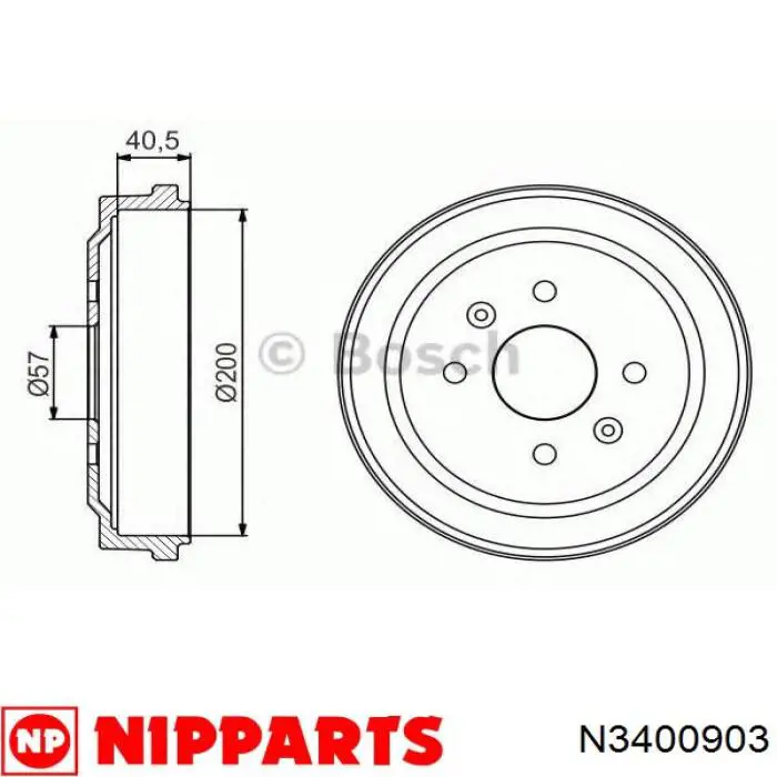 N3400903 Nipparts freno de tambor trasero