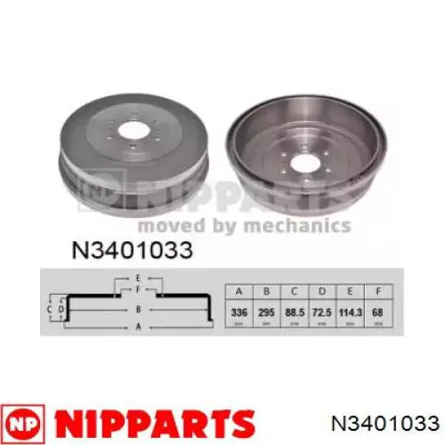 Tambor de freno trasero Nipparts N3401033 precio, desde 82,93 EUR