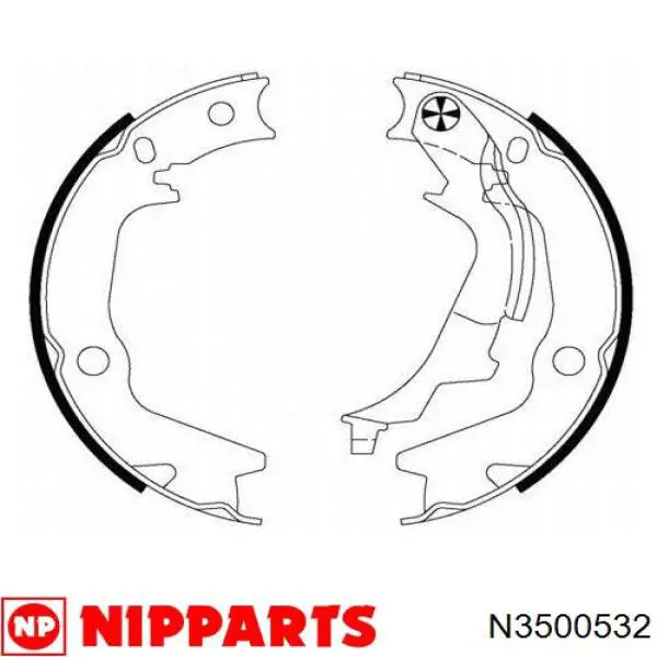 N3500532 Nipparts juego de zapatas de frenos, freno de estacionamiento