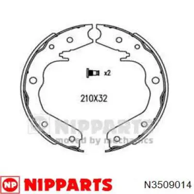 N3509014 Nipparts zapatas de frenos de tambor traseras