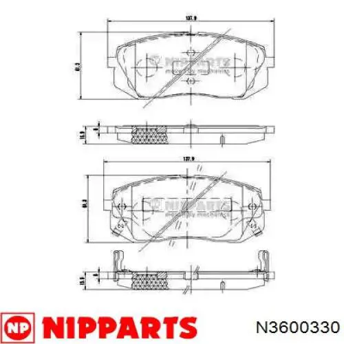 Pastillas freno delanteras Nipparts N3600330 precio, desde 26,00 EUR
