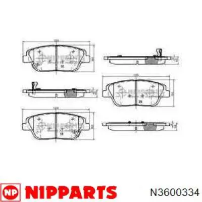 N3600334 Nipparts pastillas de freno delanteras