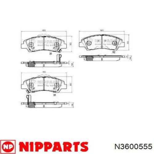 N3600555 Nipparts pastillas de freno delanteras