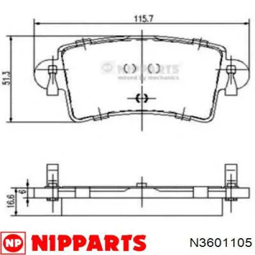 N3601105 Nipparts pastillas de freno delanteras