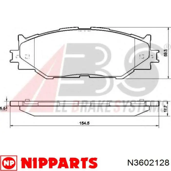 N3602128 Nipparts pastillas de freno delanteras