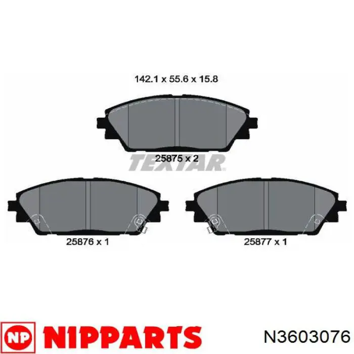 N3603076 Nipparts pastillas de freno delanteras