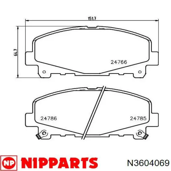 N3604069 Nipparts pastillas de freno delanteras