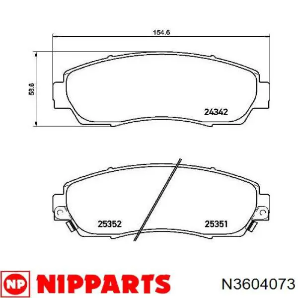 N3604073 Nipparts pastillas de freno delanteras