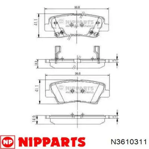 Pastillas traseras de freno Nipparts N3610311 precio, desde 20,75 EUR